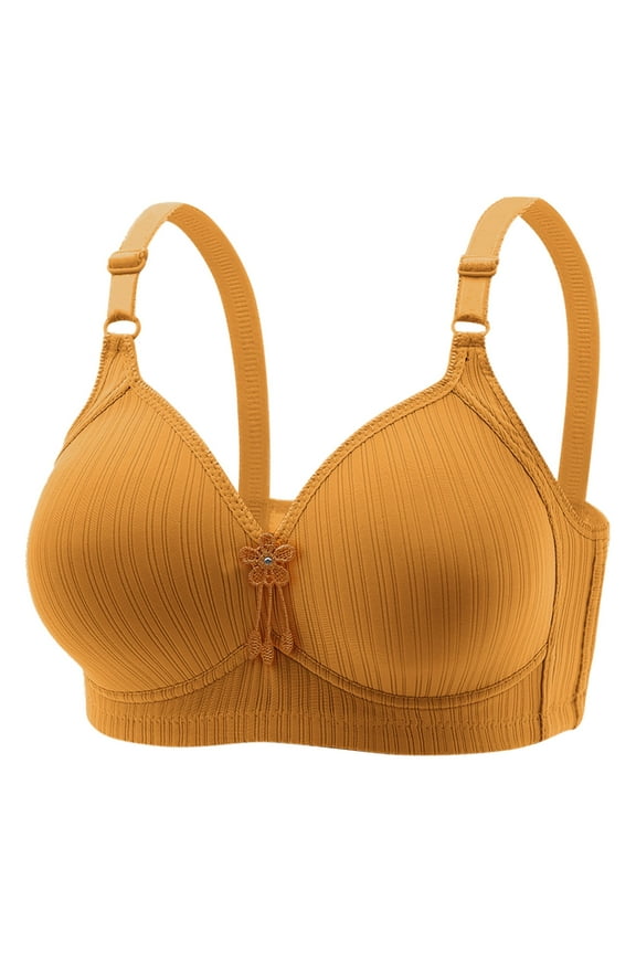 Bra for Women - Plus Size Bra with Underwire Full Coverage Bralette for Women Yellow,38