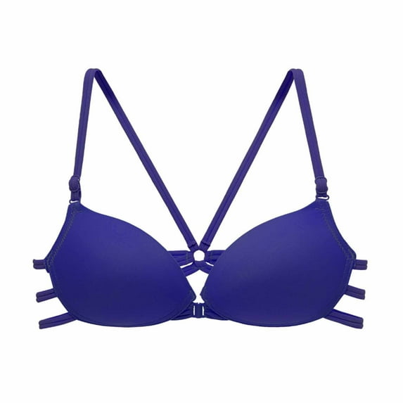 Sopiago Bra for Women - Plus Size Bra with Underwire Full Coverage Women's Wireless Bras Blue,34