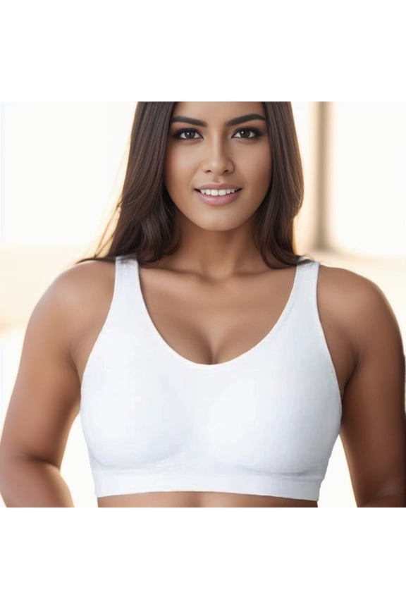 Bras for Women Wirefree - Wireless Bra, Everyday Bras, Bras for Women No Underwire White,S