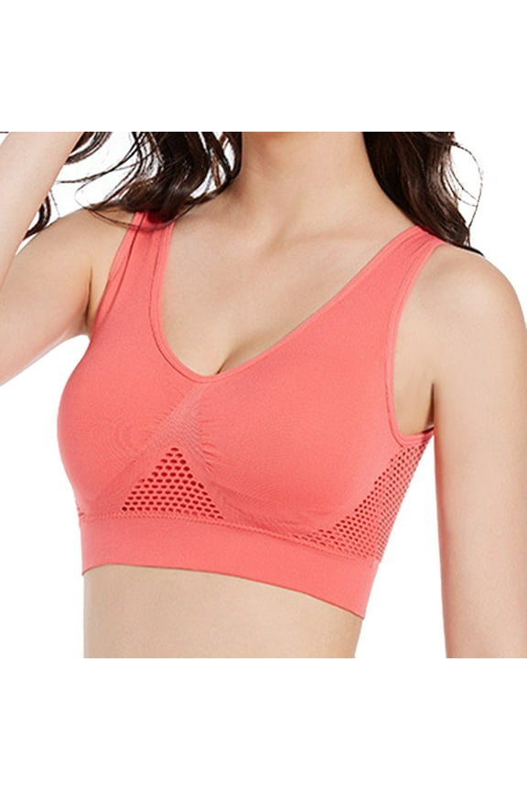 Breathable Cool Liftup Air Bra, 2024 New Large Size Air Bra Breathable and Comfortable Mesh Sports Bra for Womens Watermelon Red,4XL