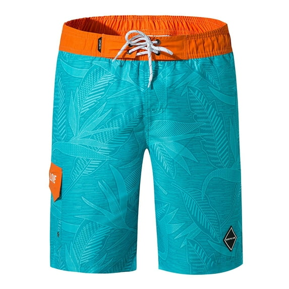 Sopiago Cartoon Mens Swimtrunks Men's Sea Otter Swim Trunks Quick Dry Beach Pants Board Shorts Bathing Suits with Mesh Pockets Blue,XXL