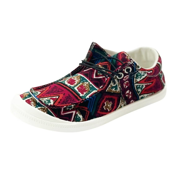 Sopiago Comfortable Walking Shoes Women Women's Play Fashion Sneaker White Comfortable Walking Shoes Canvas Slip on Shoes Red,42