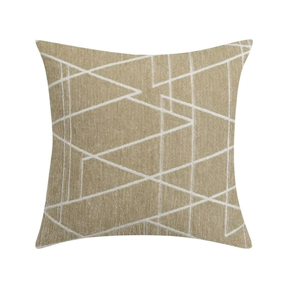 Sopiago Decorative Throw Pillow Covers 18"x18" 2PCS Pack Woven Textured Chenille Cozy Modern Concise Soft Light Tan Square Cushion Shams for Bedroom Sofa Car