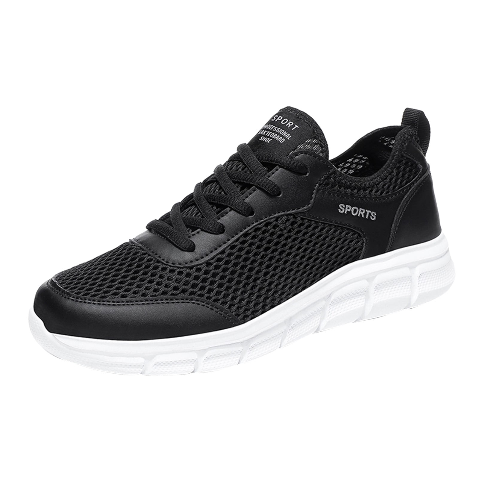 Sopiago Directic Shoes Men's Extra Wide Sneakers Comfor Walking Running Non Slip Lace Up Sport Casual Shoes White,40