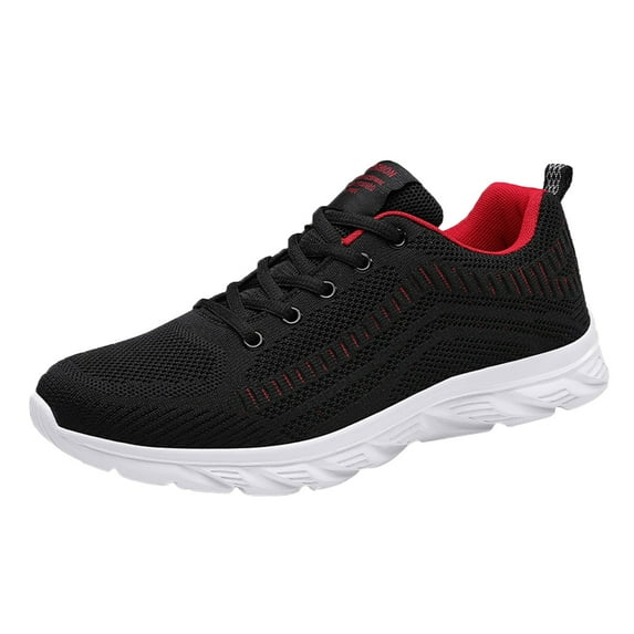 Sopiago Fashion Men's Sneakers Lightweight Comfortable Breathable Sports Lace-up Running Shoes Sneakers Mesh Red,40