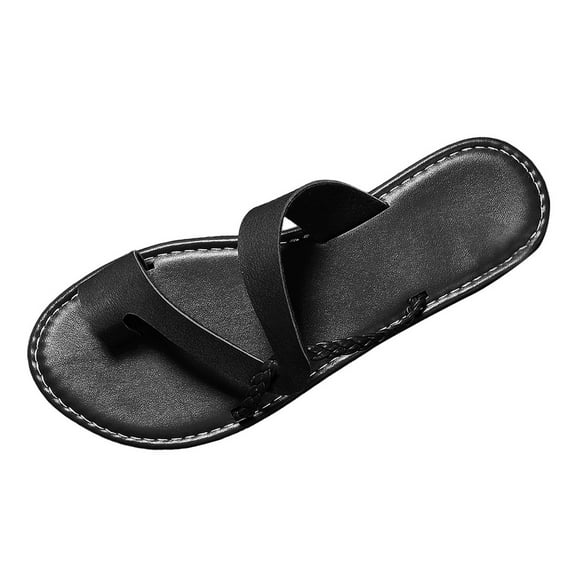 Sopiago Flip Flops Women Flip Flop Sandals Women Comfortable Lightweight Summer Beach Shoes Thong Flat Sandals Soft Footbed T Strap Black,7.5