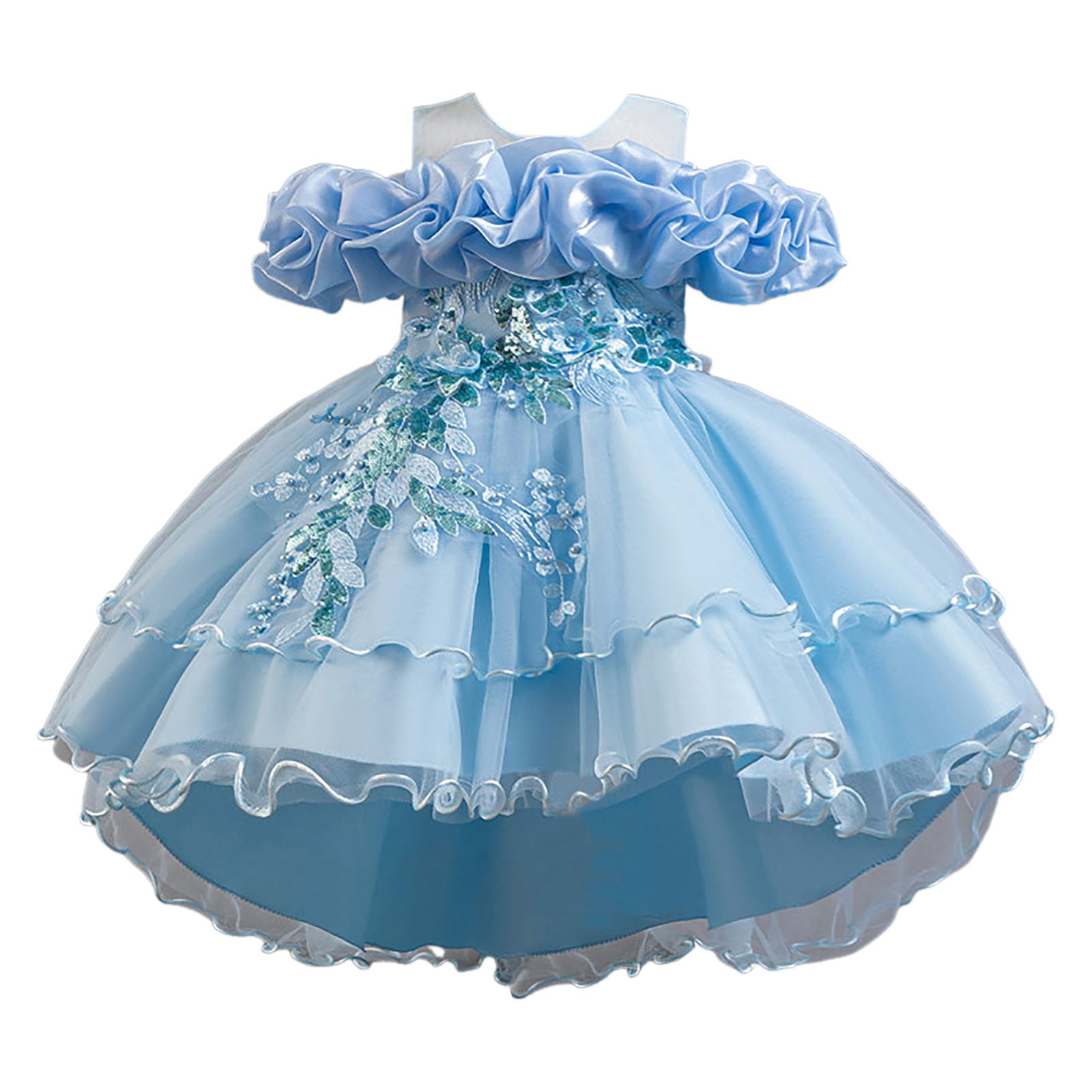 fluffy blue dress A Line Shiny Royal Blue Tulle Formal Prom Dress,WQ115 – winkbridal main image 1