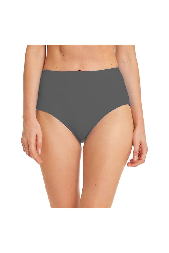 Women Bikini Bottoms Trends High Waisted Bathing Suit Bottom Ruched Tummy Control Swimsuit Bottoms Sexy Swim Bottom for Women Grey,M