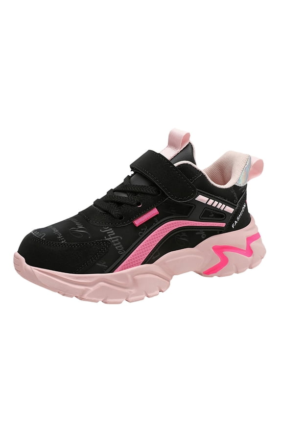 Girl Sneakers Comfort Leather Casual School Shoes Athletic Running Shoes for Girls Hot Pink (Little kid/Big kid),1.5