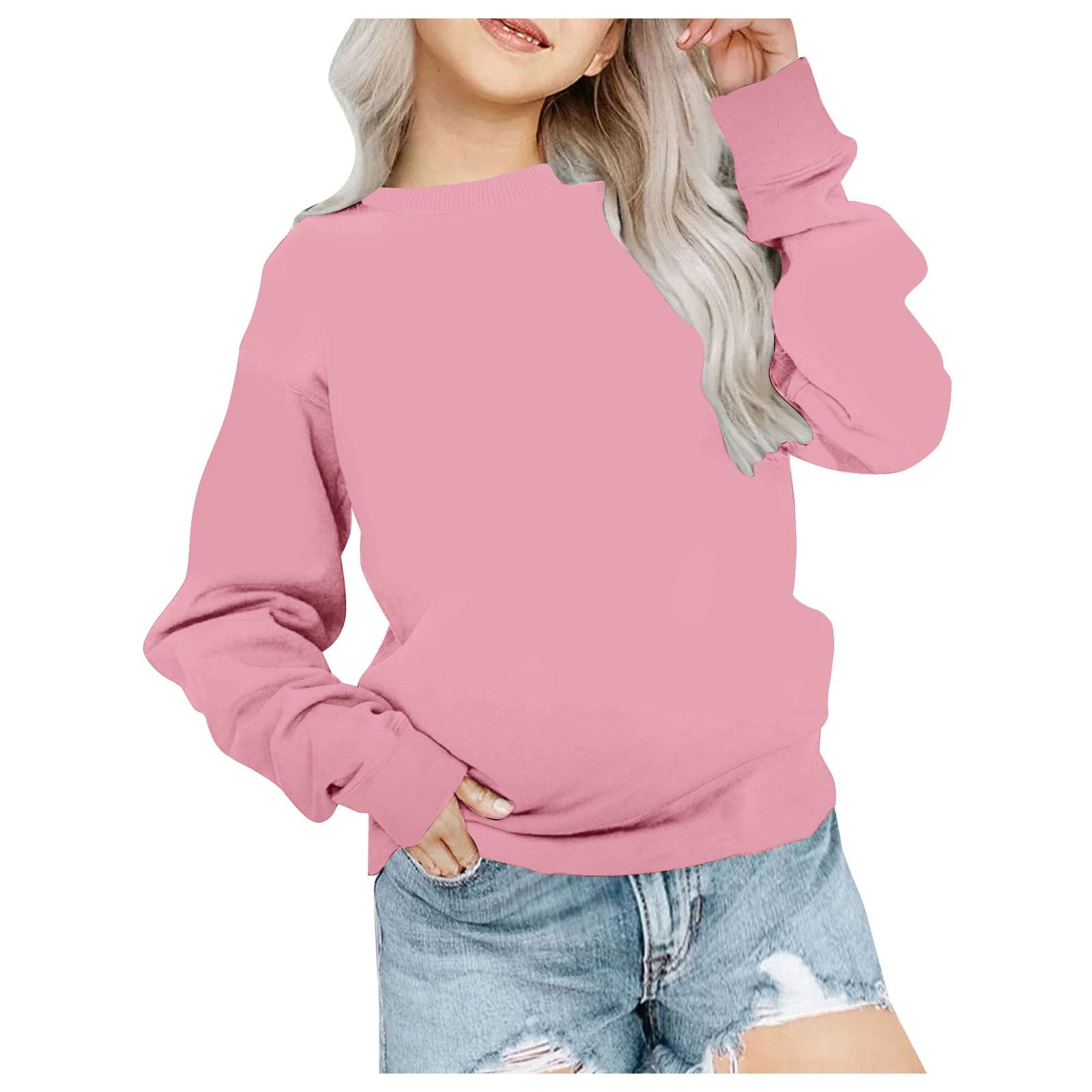 Women’s Casual Long Sleeve Crewneck Sweatshirt – Soft, Relaxed Fit Pullover Top For Everyday Comfort - View #2