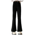 thumbnail image 1 of Sopiago Girls' Jeans Flare Bell Bottom High Elastic Waist Stretchy Denim Pants Cute Y2K Bootcut Streetwear with Pockets Black,12-13 Years, 1 of 6