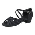 thumbnail image 1 of Sopiago Girls Latin Dance Shoes Kids Salsa Ballroom Dance Shoes Low Heel Girls Tango Dance Cha Cha Shoes Black,1.5 (Little Kid/Big Kid), 1 of 6