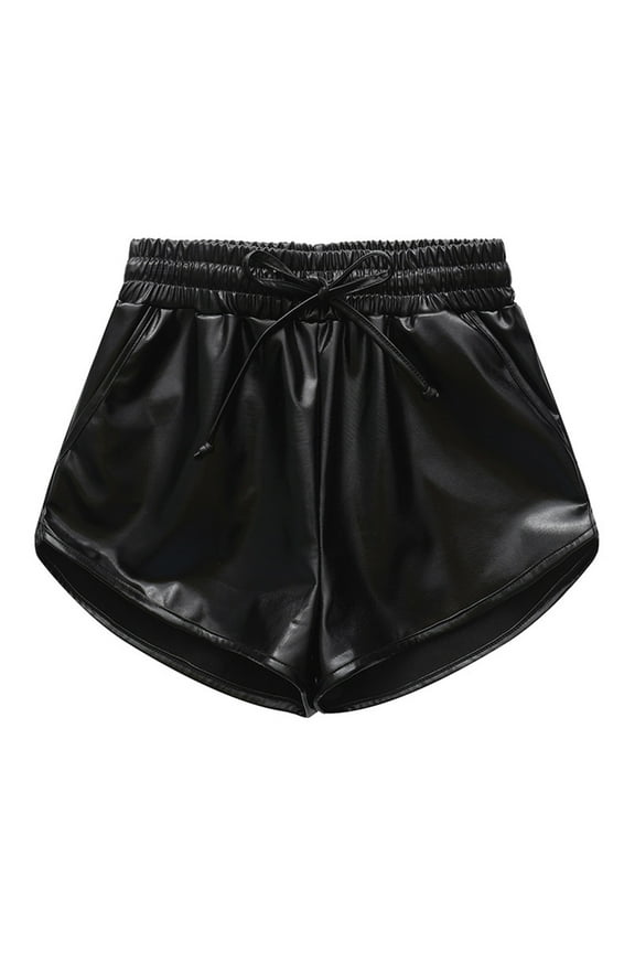 Girls Metallic Shorts Sparkly Shiny Hot Pants Outfit Sequin Shorts Girls (Black,9-10 Years)