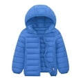 thumbnail image 1 of Sopiago Girls' Outerwear Jackets & Coats,Kids Boys Puffer Jacket Toddler Lightweight Padded Hooded Autumn and Winter Coat 6-7 Years,Blue, 1 of 2