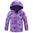 thumbnail image 1 of Sopiago Girls Rain Jacket Lightweight Waterproof Hooded Cotton Lined Raincoat for Boys Girls Windbreaker Jacket (Purple,3-4 Years), 1 of 7