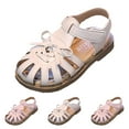 thumbnail image 1 of Sopiago Girls Sandals Closed-Toe Flower Summer Dress Shoes for Girls Beige,13.5 (Little Kid/Big Kid), 1 of 7
