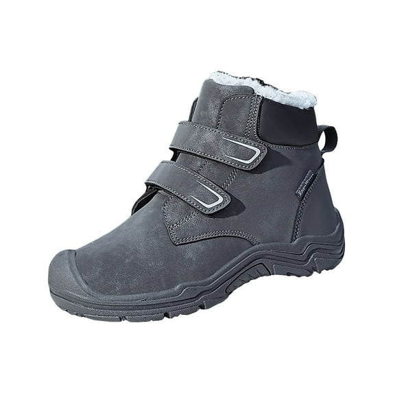 Sopiago Girls Snow Boots Slip Resistant Outdoor Warm Ankle Winter Boots Kids Grey (Big Kid),6.5