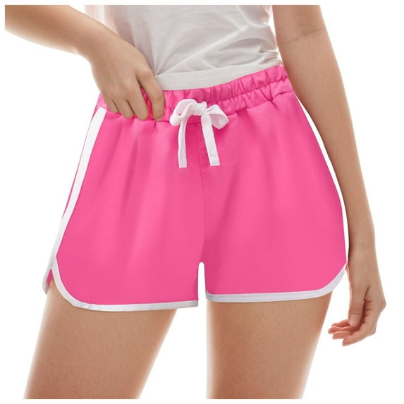 Sopiago Girls Sports Shorts Active Workout Gym Running Shorts for Toddler Kids Casual Dolphin Shorts Summer Cotton Shorts Toddler Girl Hot Pink,7-8 Years