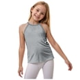 thumbnail image 1 of Sopiago Girls Tank Top Solid Sleeveless Undershirts for Toddler Girls Cami Crew Neck Undershirts Soft Dance Tank Tops Grey,6-7 Years, 1 of 5
