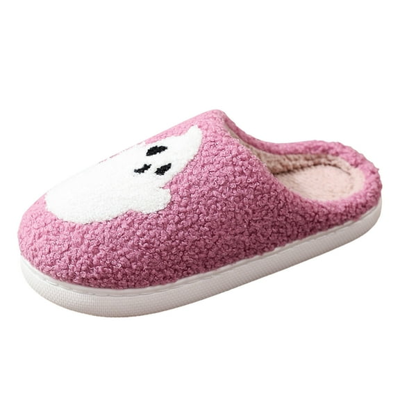 Sopiago Halloween Winter Slippers for Women Plush Warm Cute Ghost Pattern Slippers Womens House Shoes Purple,8.5