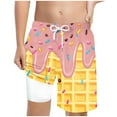 thumbnail image 1 of Sopiago Ice Cream Swim Trunks Boys Casual Elastic Waist Athletic Gym Shorts with Pockets,Summer Sports Outdoor Homewear Baseball Shorts Boys (Pink,8-9 Years), 1 of 7