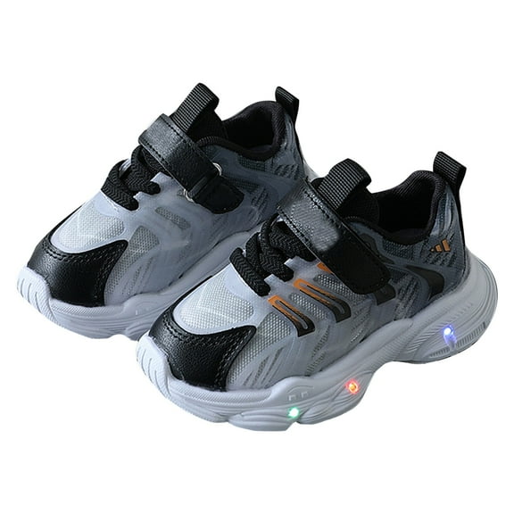 Sopiago Infant Sneakers Toddler Flashing Walking Shoes Breathable Sport Running Shoes Girls Black (Toddler/Little kid),8