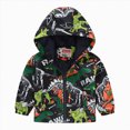 thumbnail image 1 of Sopiago Kids Baby Boy Girl Dinosaur Hooded Jacket Windbreaker Toddler Lightweight Thin Zipper Casual Spring Fall Outerwear（Orange,2-3 Years）, 1 of 4