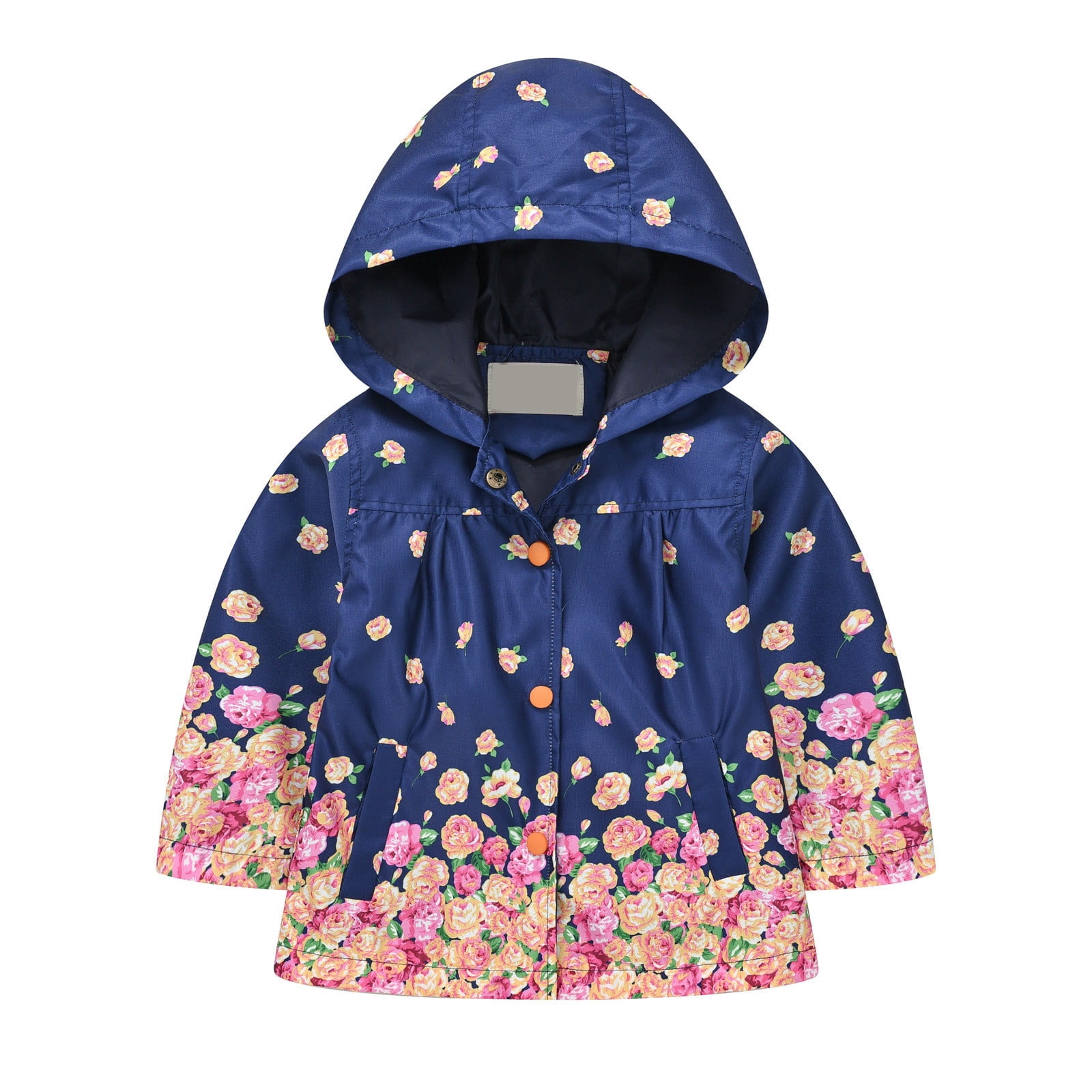 Navy rain jacket girls hot sale
