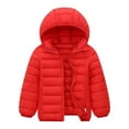 thumbnail image 1 of Sopiago Kids Teens Winter Coat Puffer Jacket Boys Girls Long Sleeve Winter Jacket Hoodie Ultra Lightweight Down Coat 5-6 Years,Red, 1 of 2