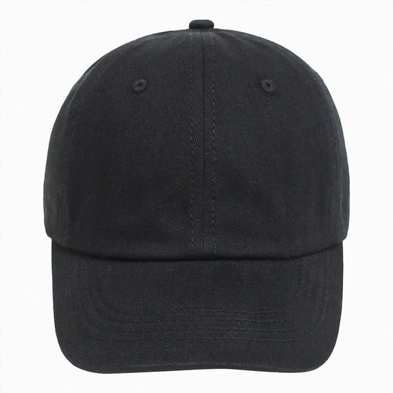 Sopiago Kids Washed Low Profile Cotton and Denim UPF 50+ Plain Baseball Cap Hat Black,1 Years
