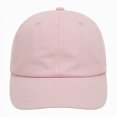 thumbnail image 1 of Sopiago Kids Washed Low Profile Cotton and Denim UPF 50+ Plain Baseball Cap Hat Pink,2 Years, 1 of 9