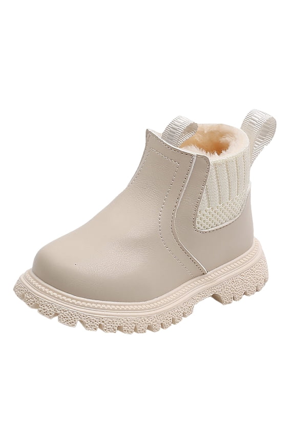 Kids Work Boots Boys Girls Side Zipper Lace Up Work Boots Combat Boots for Toddler Girl Beige (Toddler/Little Kid),7