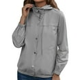 thumbnail image 1 of Sopiago Lightweight Rain Jacket Women Raincoat for Women Packable Rain Coat Windbreaker Rain Jackets Waterproof with Hood Light Gray,XL, 1 of 7