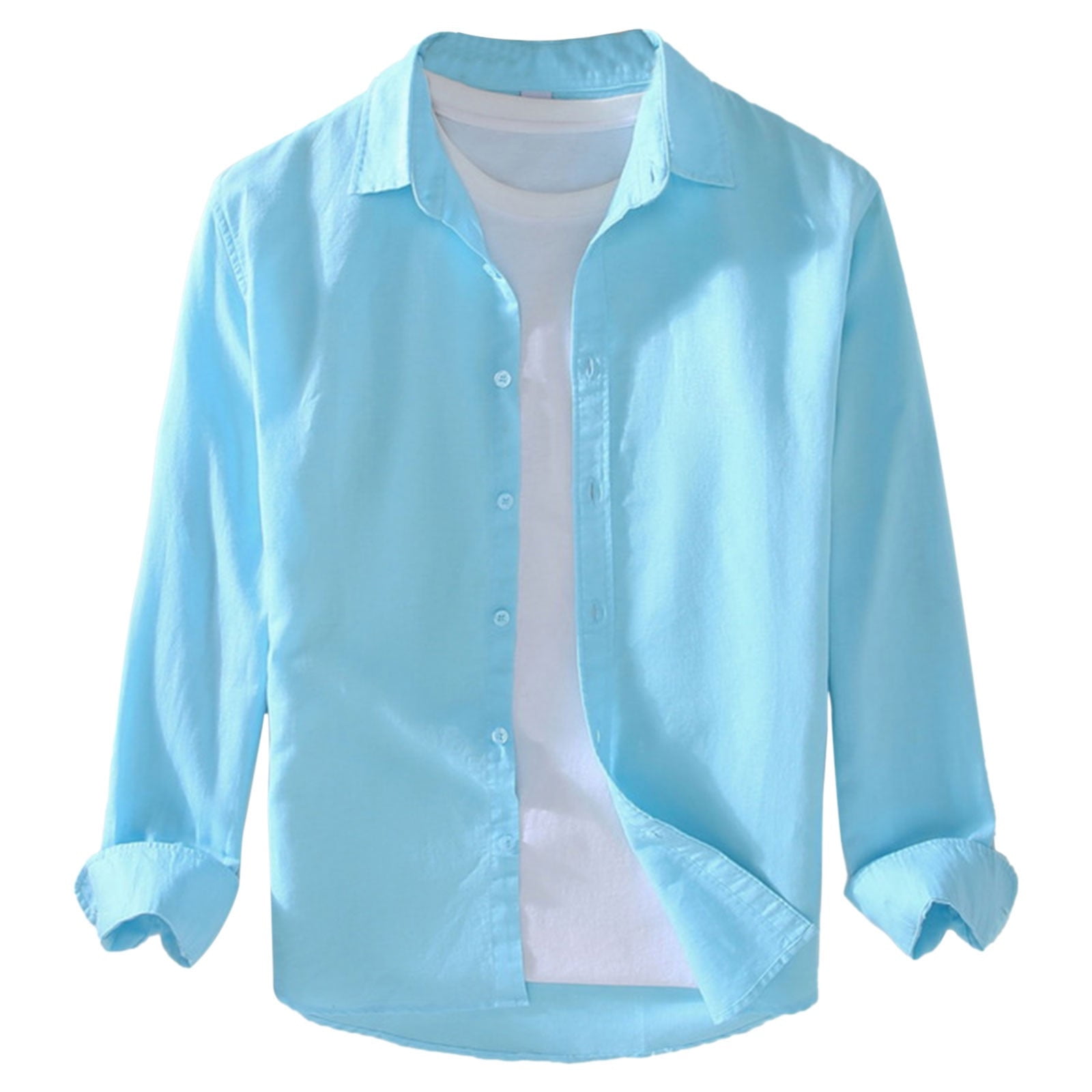 Sopiago Linen Shirts Men Big and Tall Cotton Linen Shirts Casual Long ...