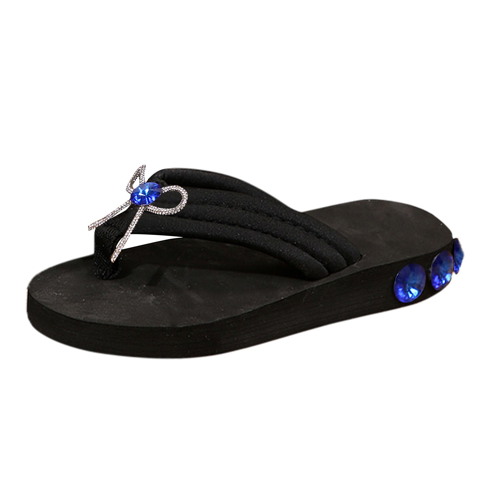 Sopiago Memory Foam Flip Flops for Women Women's Flip Flops,Casual Comfortable Thong Sandal with Arch Support Blue,8