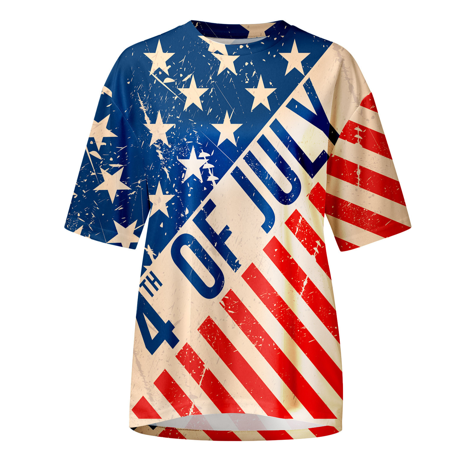 KYKU Men's American Flag T-Shirt - Patriotic USA Stars & Stripes Shirt, 4th Of July Tee