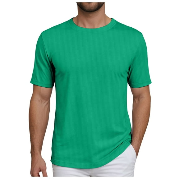 Sopiago Men Tshirts Short Sleeve Soft Crew Neck Lightweight Tee Shirts Casual Summer Basic Tops Green,XL