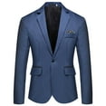 thumbnail image 1 of Sopiago Men's Casual Suit Jacket Slim Fit One Button Notched Lapel Business Daily Lightweight Blazer Jacket Blue,3XL, 1 of 2