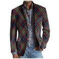 thumbnail image 1 of Sopiago Men's Classic Plaid Sport Coats Casual One Button Single Notched Lapel Checked Jacket Suit for Men ,3XL, 1 of 4