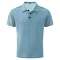 thumbnail image 1 of Sopiago Men's Golf Shirts Muscle V Neck Polo Shirts Slim Fit Short Long Sleeve Cotton Golf T-Shirts Ribbed Knit Soft Tees Light Blue,XXXL, 1 of 5