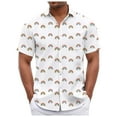 thumbnail image 1 of Sopiago Men's Linen Shirts Men's Short Sleeve Button Down Shirt Hawaiian Shirt with Pocket Blue,S, 1 of 4