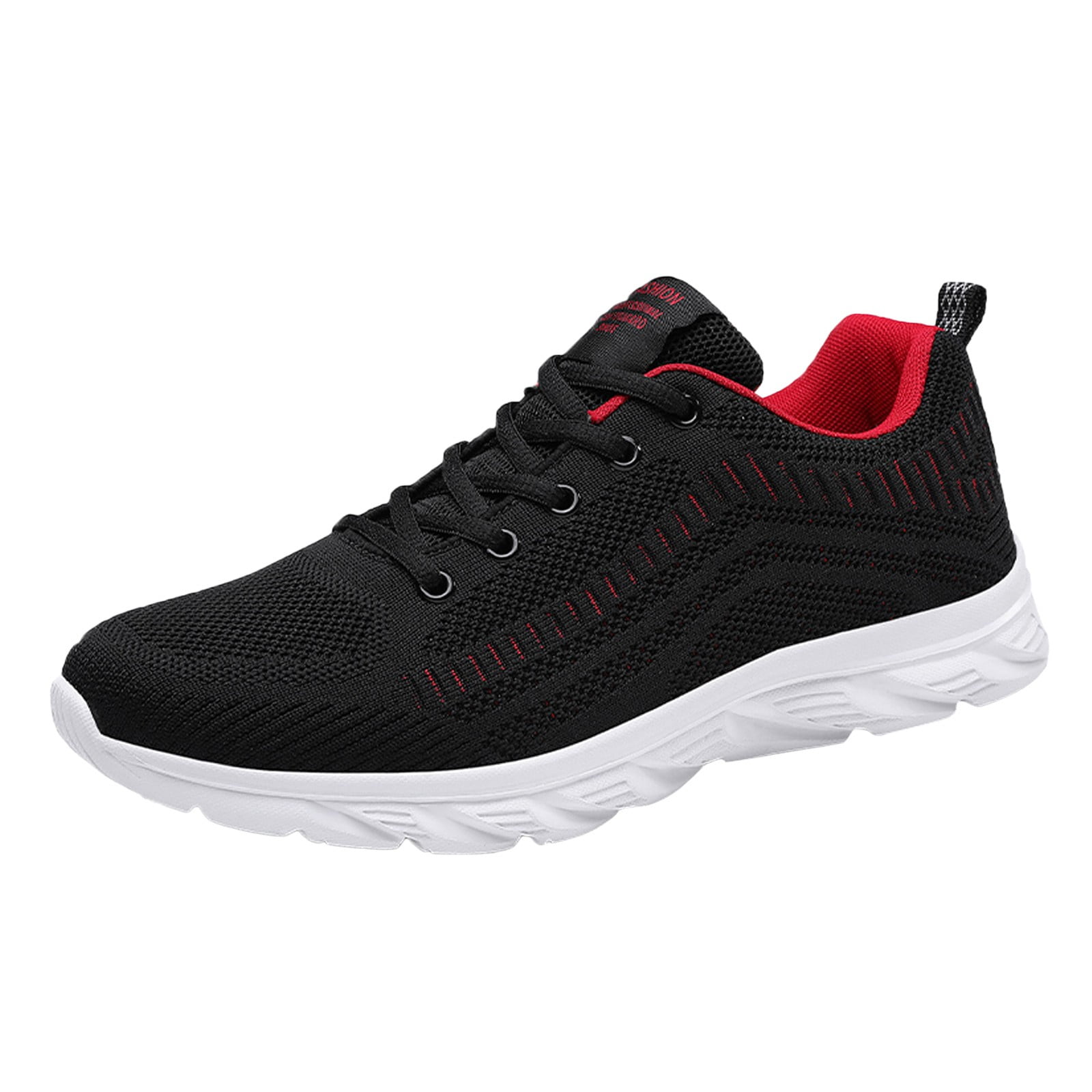 Men's Running Shoes Comfortable Walking Casual Shoes Breathable Gym Shoes Lightweight Athletic Sneakers for Men Red,43