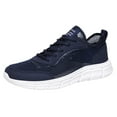 thumbnail image 1 of Sopiago Men's Sneakers Casual Versatile Fashion Mesh Slip On Fabric Walking Shoes Non Slip Lightweight Breathable Running Shoe Men Dark Blue,11.5, 1 of 7