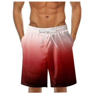 Sopiago Men's Swimming Trunks with Mesh Lining Quick Dry Sports Shorts Beach Shorts Boardshorts Bathing Suit Swimwear Red,S