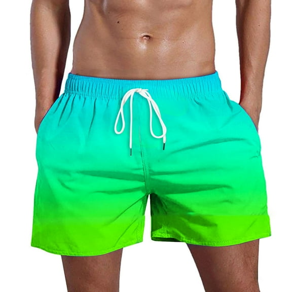 Sopiago Mens Board Shorts Quick Dry Solid Swim Shorts with Mesh Liner Summer Beach Shorts Swim Trunks Men Green,S