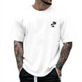 thumbnail image 1 of Sopiago Mens Casual Shirts Round Neck Short Sleeve Men's T-Shirts Graphic Loose Summer Fashion Mens Tshirts White,3XL, 1 of 3