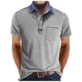 thumbnail image 1 of Sopiago Mens Golf Polo Zipper Polo Shirt Casual Knit Short Sleeve Polo T Shirt Classic Fit Shirts Grey,L, 1 of 7