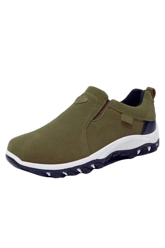 Mens Loafer Shoes Hands Free Walking Shoes Canvas Casual Sneakers Slip On Shoes Men Green,8.5