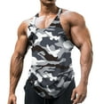 thumbnail image 1 of Sopiago Mens Quick Dry Camo Summer Tank Tops Moisture Wicking Sleeveless T Shirts Workout Gym Tank Tops for Men Muscle Shirts Grey,3XL, 1 of 4