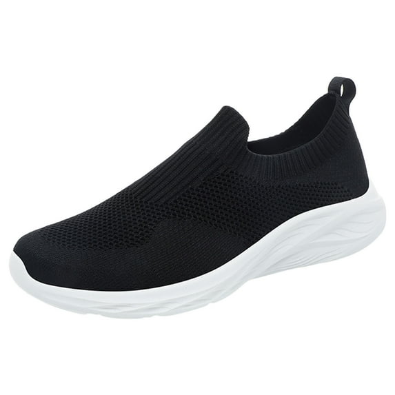 Sopiago Mens Running Shoes Mens Slip On Walking Shoes Tennis Shoes Lightweight Workout Shoes Breathable Mesh Fashion Sneakers White,43